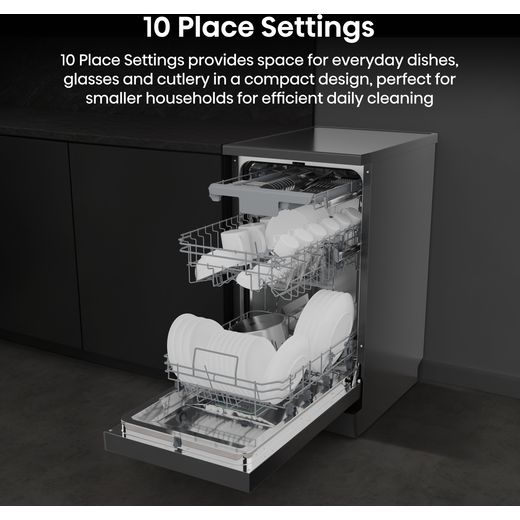 Hisense Slimline Dishwasher - Black - annotation - 10 place settings